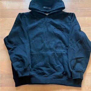 Essentials Black Pullover Hoodie for Men medium